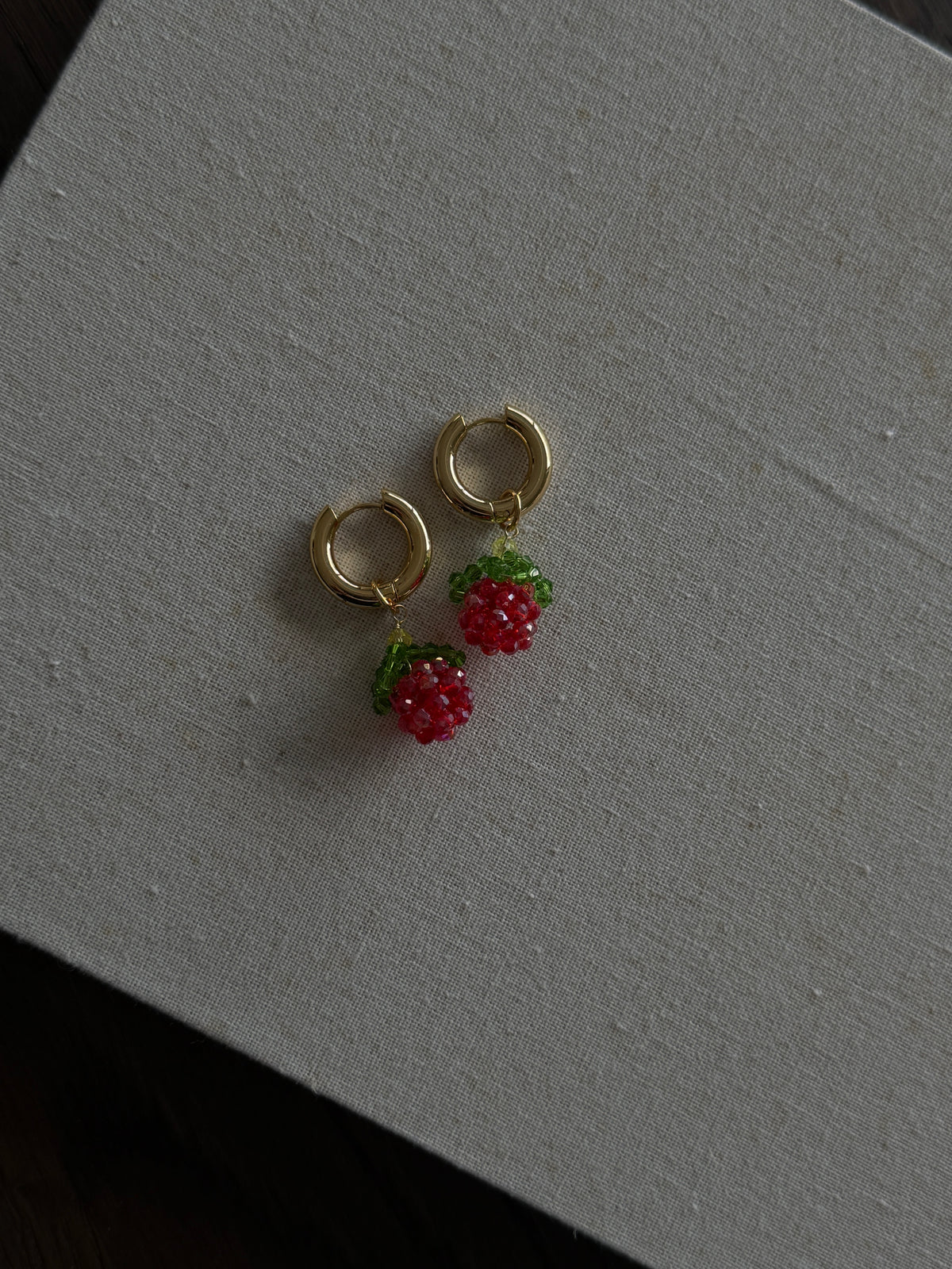 Raspberry Bloom Hoops