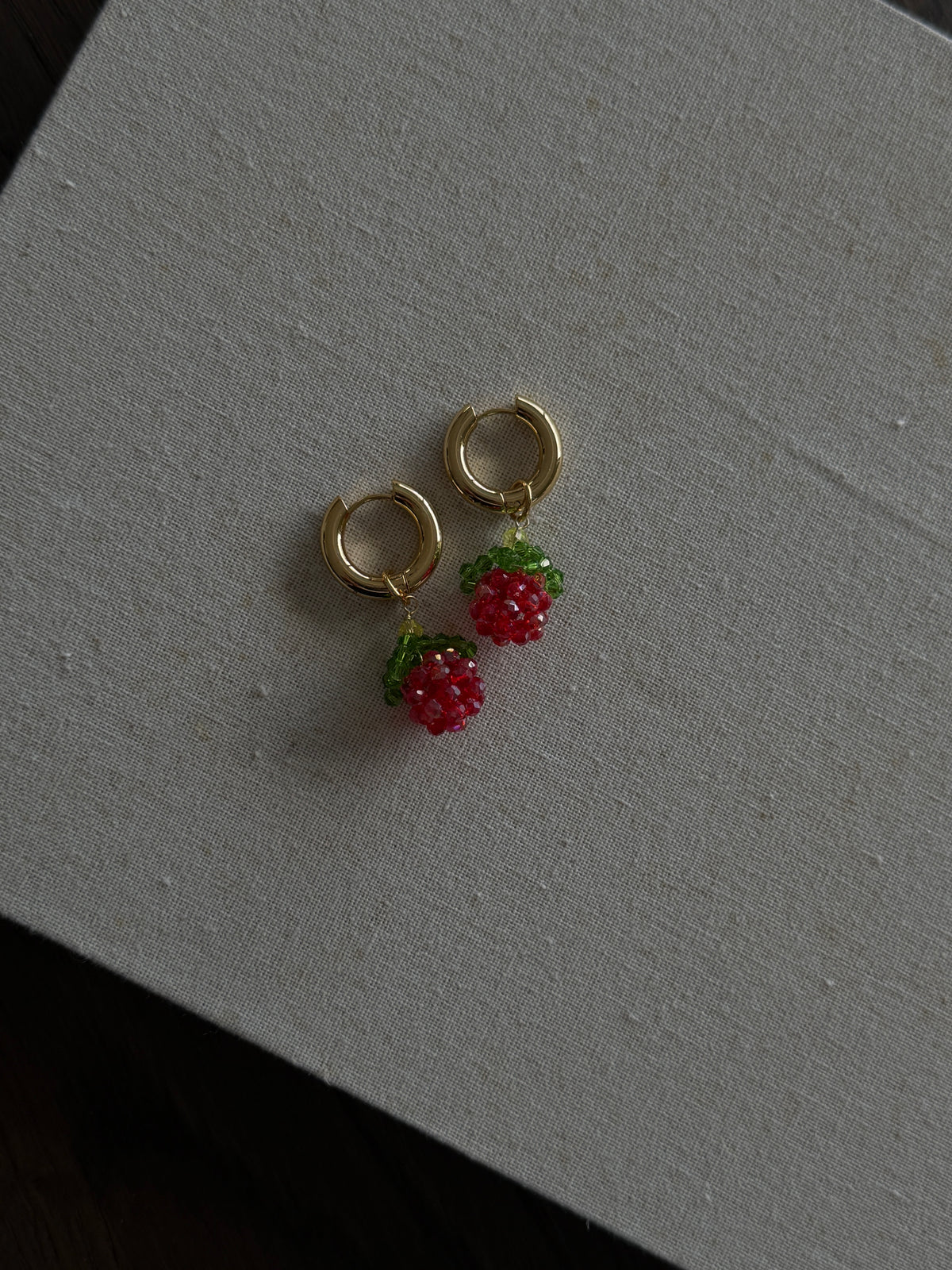 Raspberry Bloom Hoops
